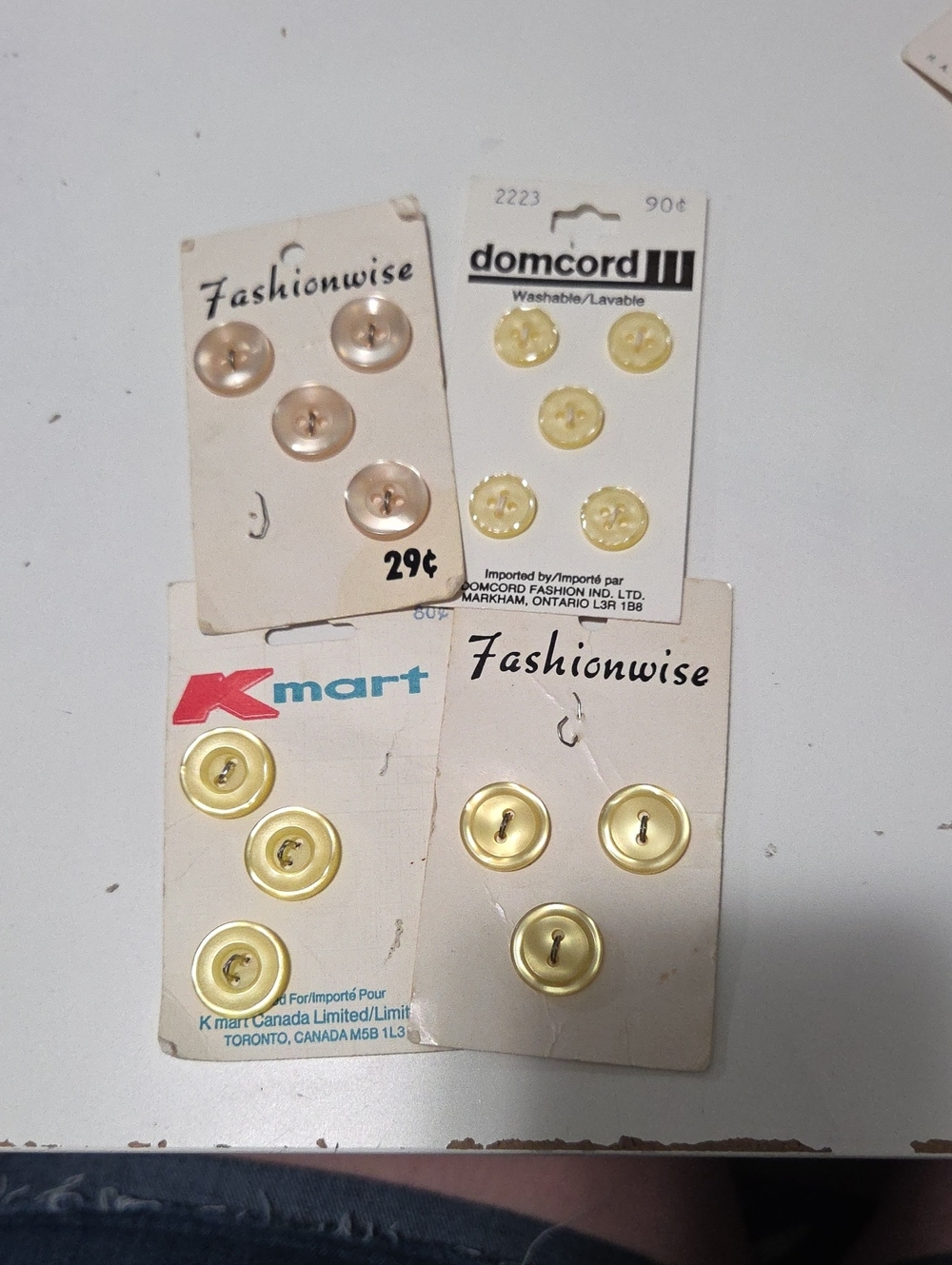 Vintage Cream and Yellow Buttons
